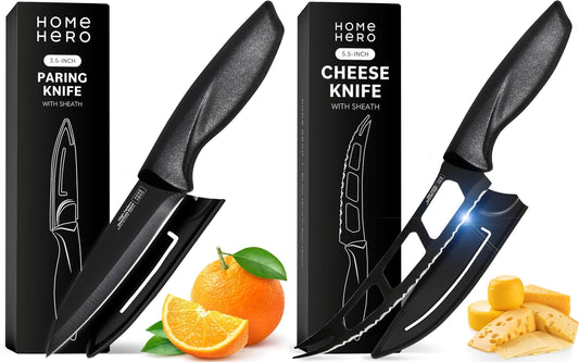 Home Hero 2 Pcs Paring Knife + 2 Pcs Cheese Knife